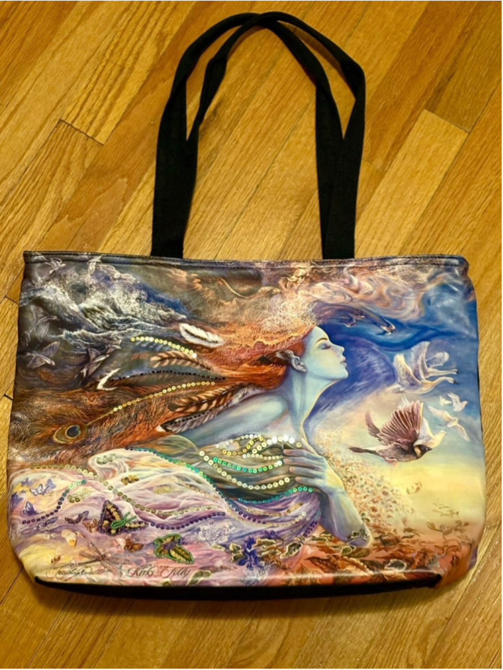Rare Kirks Folly Josephine Wall Goddess Fairy Butterfly Large Tote Bag - Picture 11 of 12